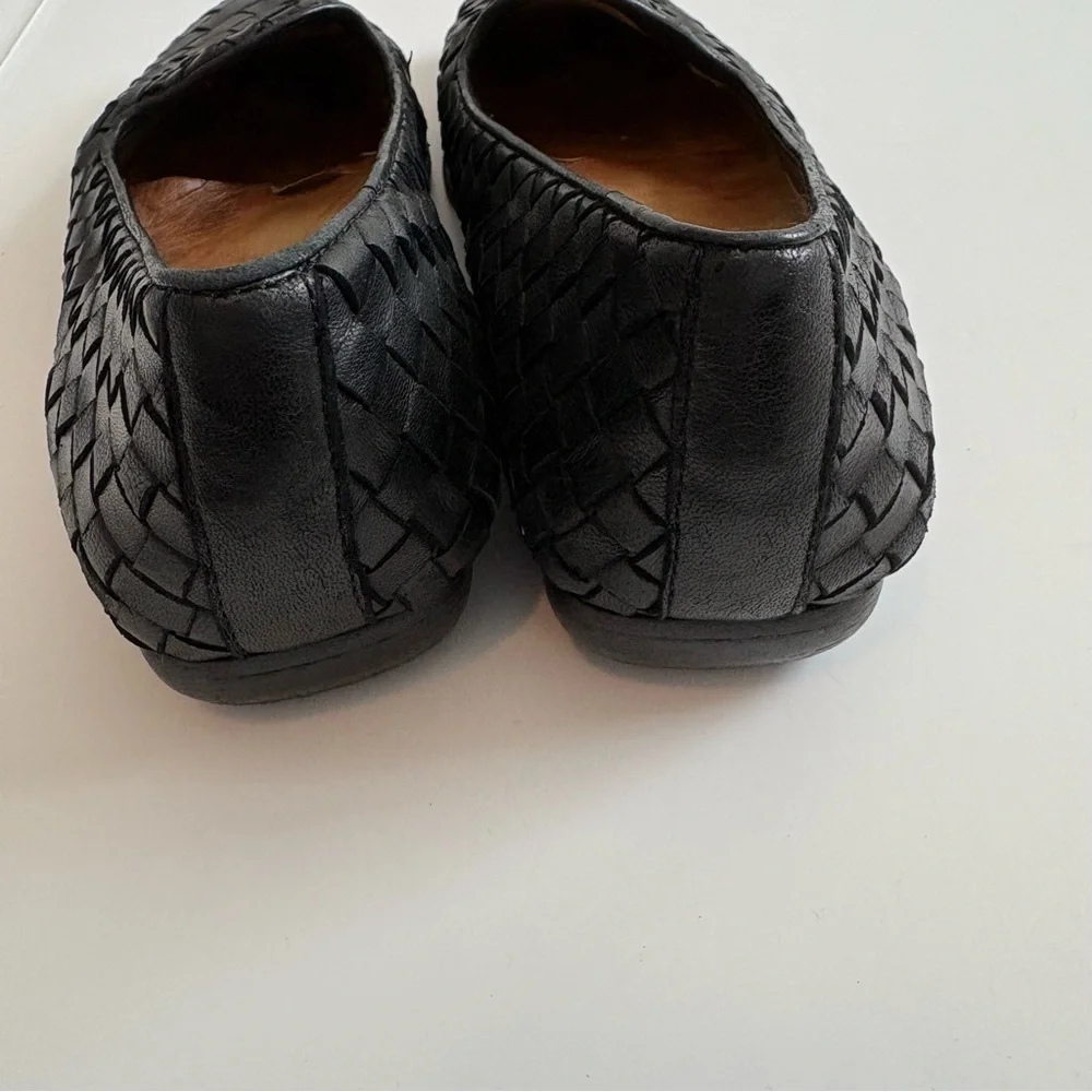 Robert Zur Black Woven Leather Flats - Picture 5 of 8